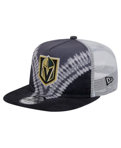 New Era Men's Black/Gray Vegas Golden Knights Throwback V-Dye Adjustable Golfer Hat