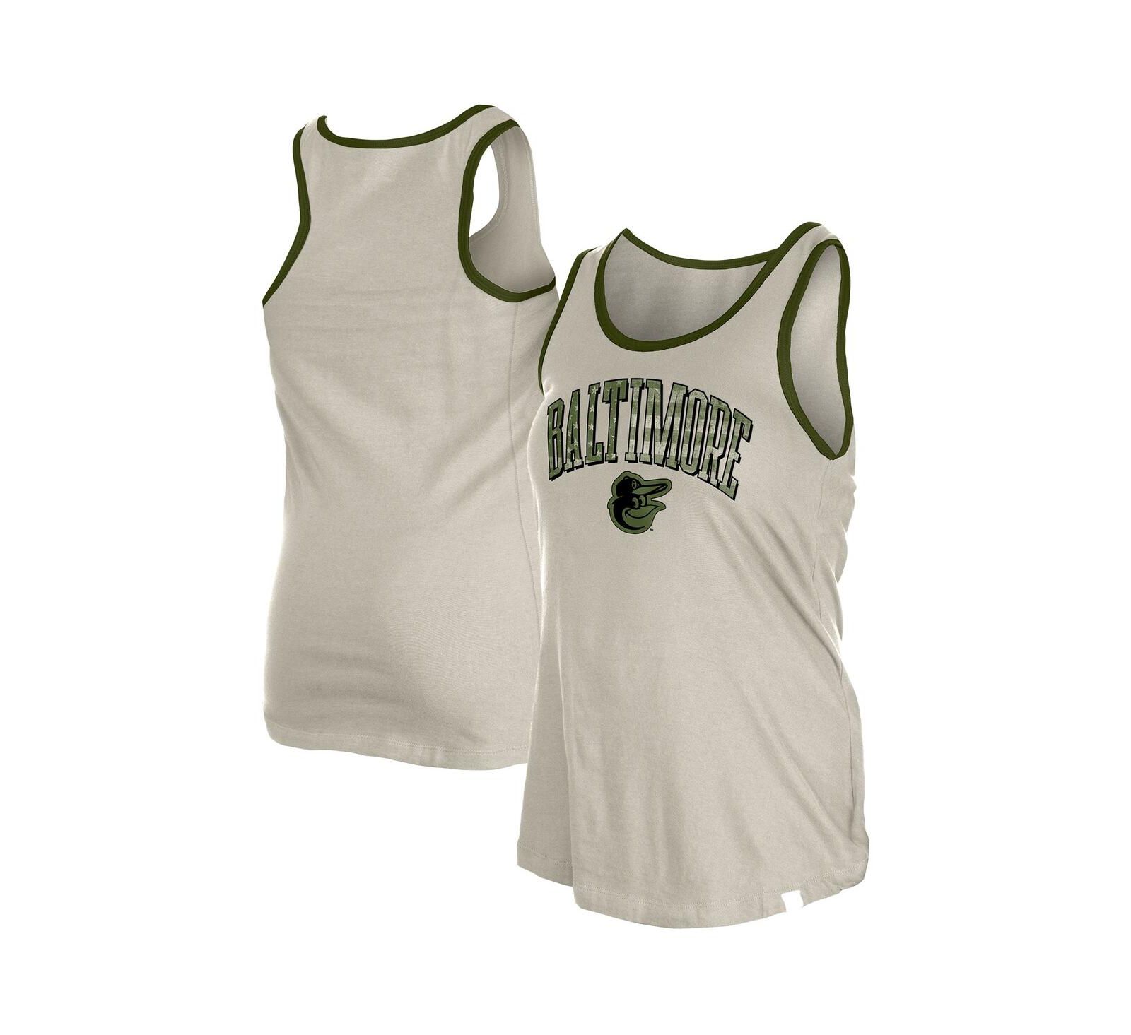 New Era Women's Cream Baltimore Orioles Armed Forces Tank Top