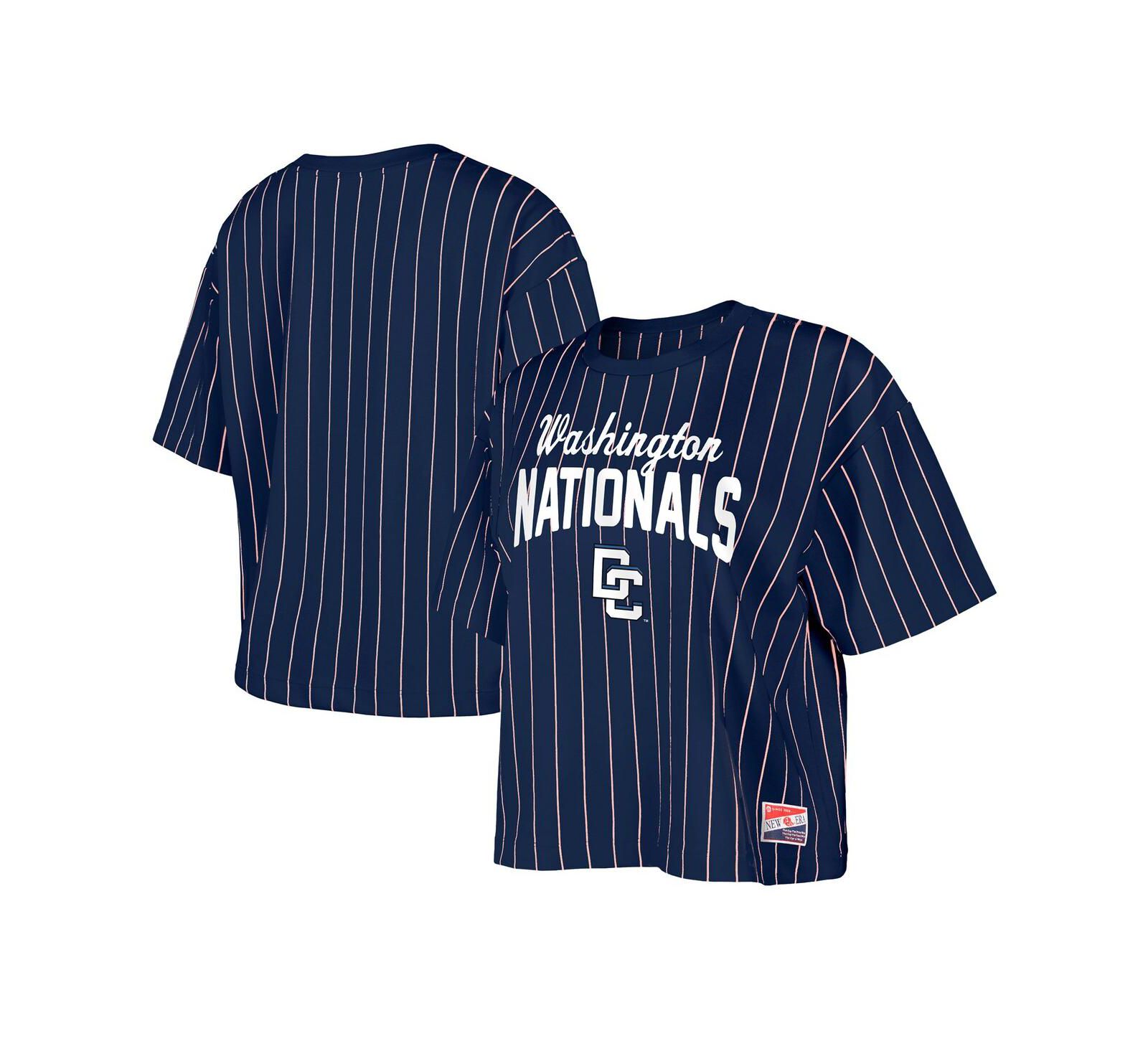 New Era Women's Navy Washington Nationals 2025 City Connect Pinstripe T-Shirt