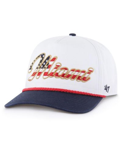 Мужская белая кепка '47 Brand Miami Dolphins Patriotic Overhand Hitch