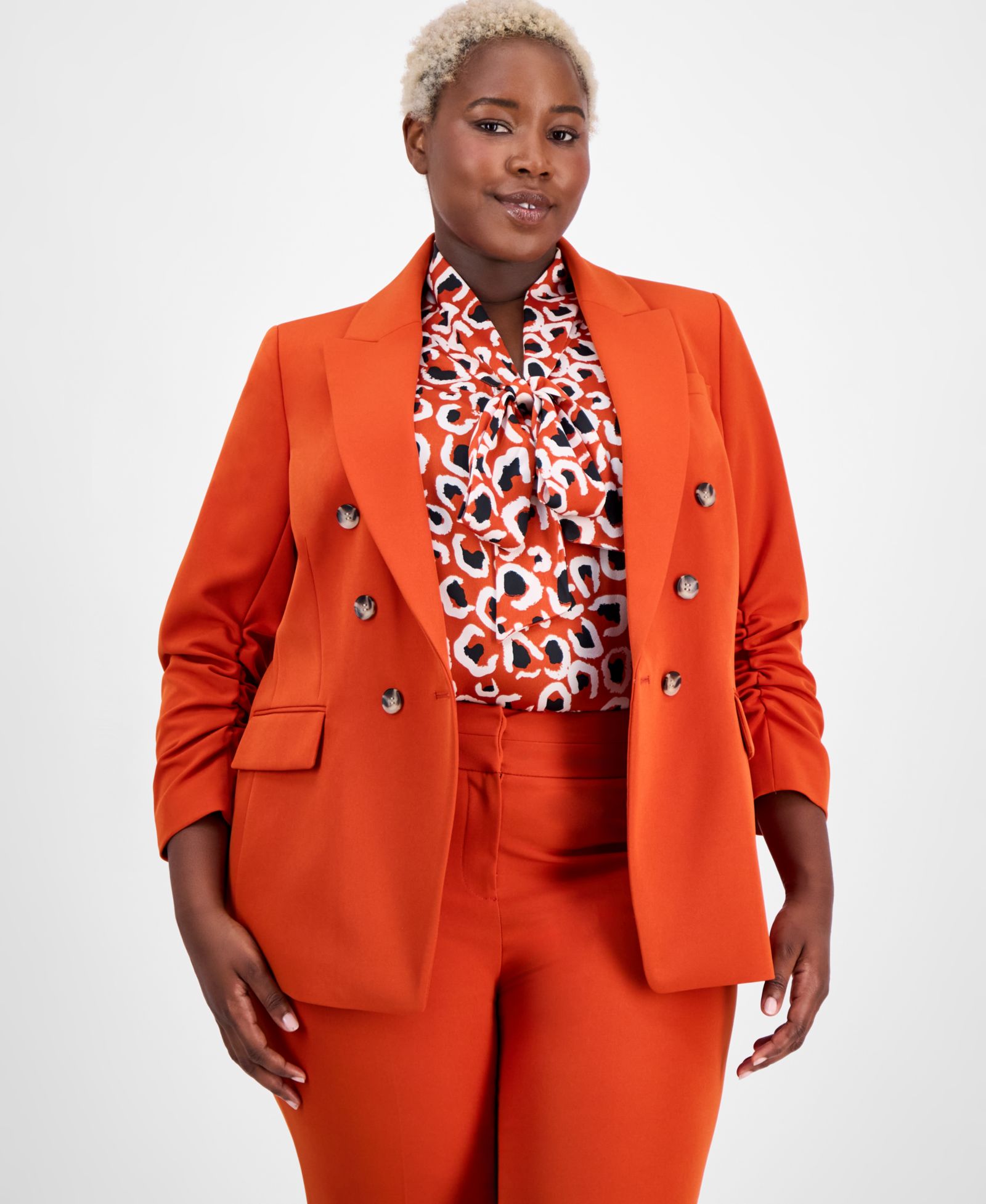 Tahari ASL Plus Size Jacket с укороченными рукавами и драпировкой