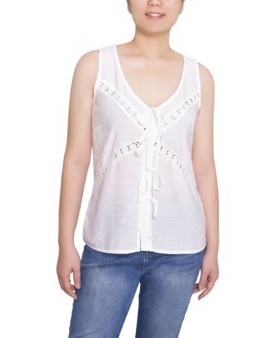 Женский топ NY Collection Petite Sleeveless V Neck