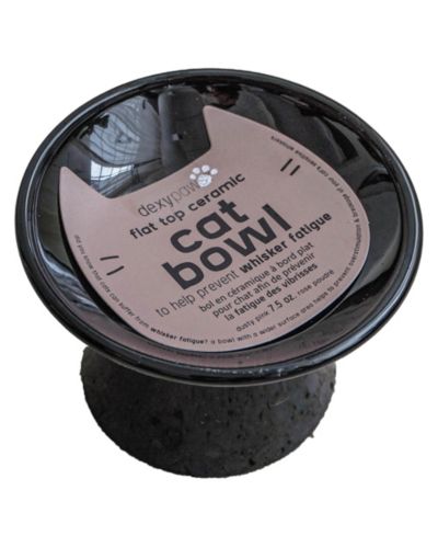 Dexypaws Flat Top Cat Bowl: Black