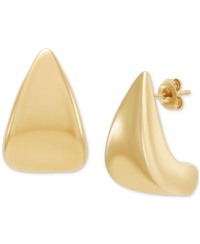 Серьги-гвоздики Polished Graduated Curved Bar, 14k Gold
