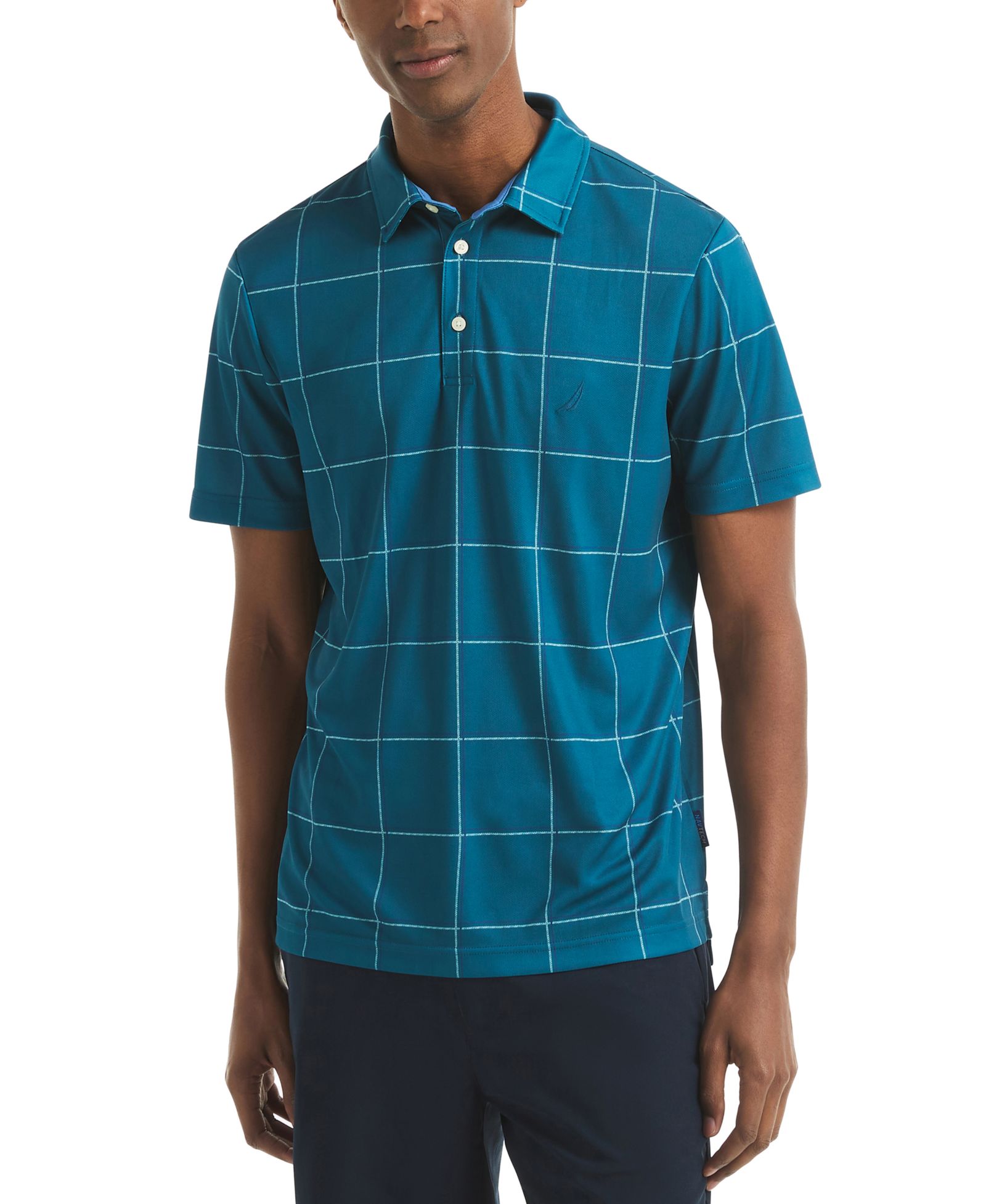 Мужское поло Nautica Men's Short Sleeve Windowpane Golf Polo Shirt
