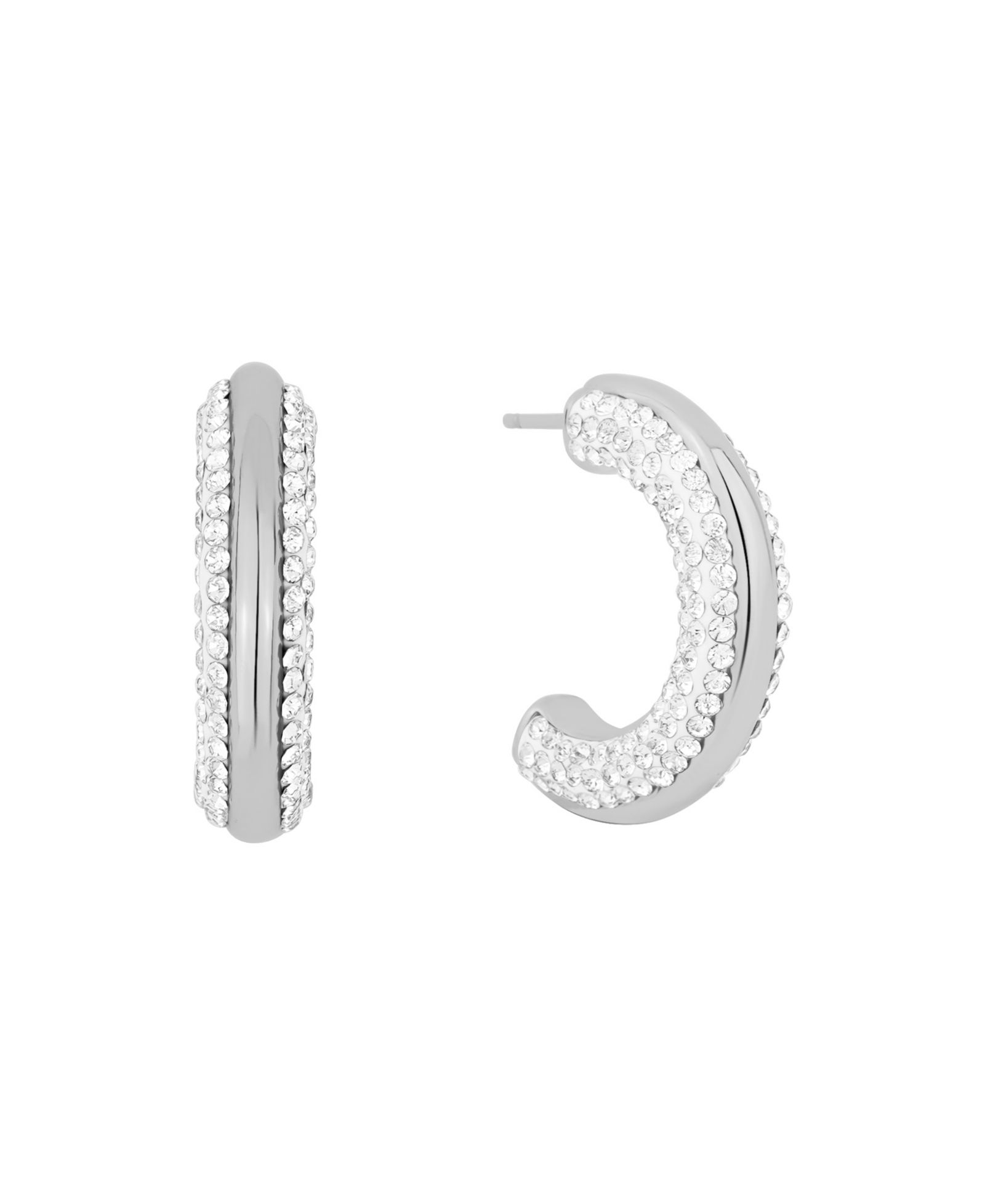 And Now This Серьги-кольца с кристаллами Crystal Stones Hoop Earrings