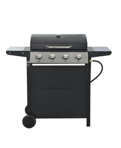 Mondawe газовый гриль из нержавеющей стали на 4 конфорки, 37 000 BTU, с крышкой, 1 поддоном и 4 колесами