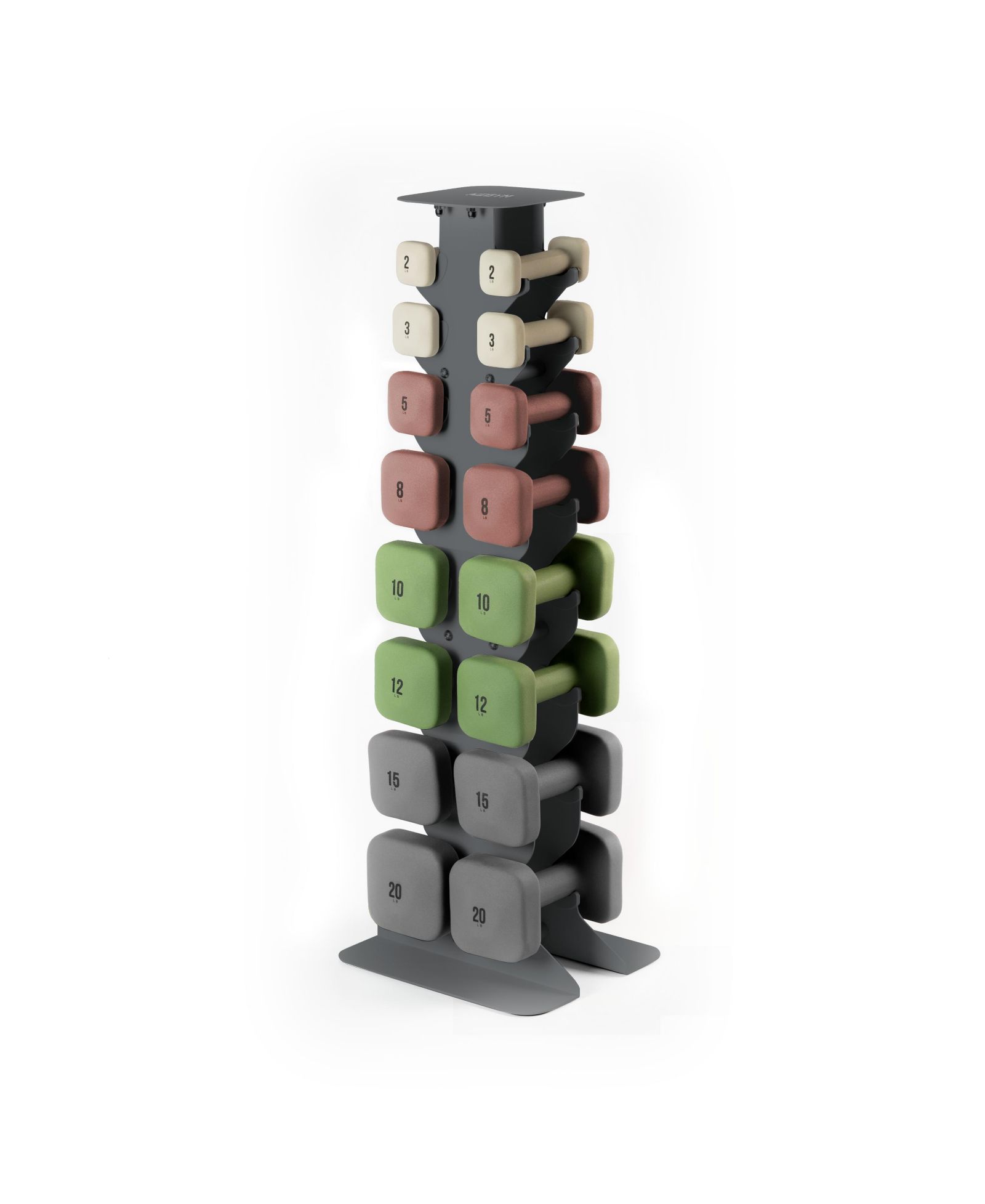 WeGym SafeGrip Dumbbells Full Set with Dark Rack
