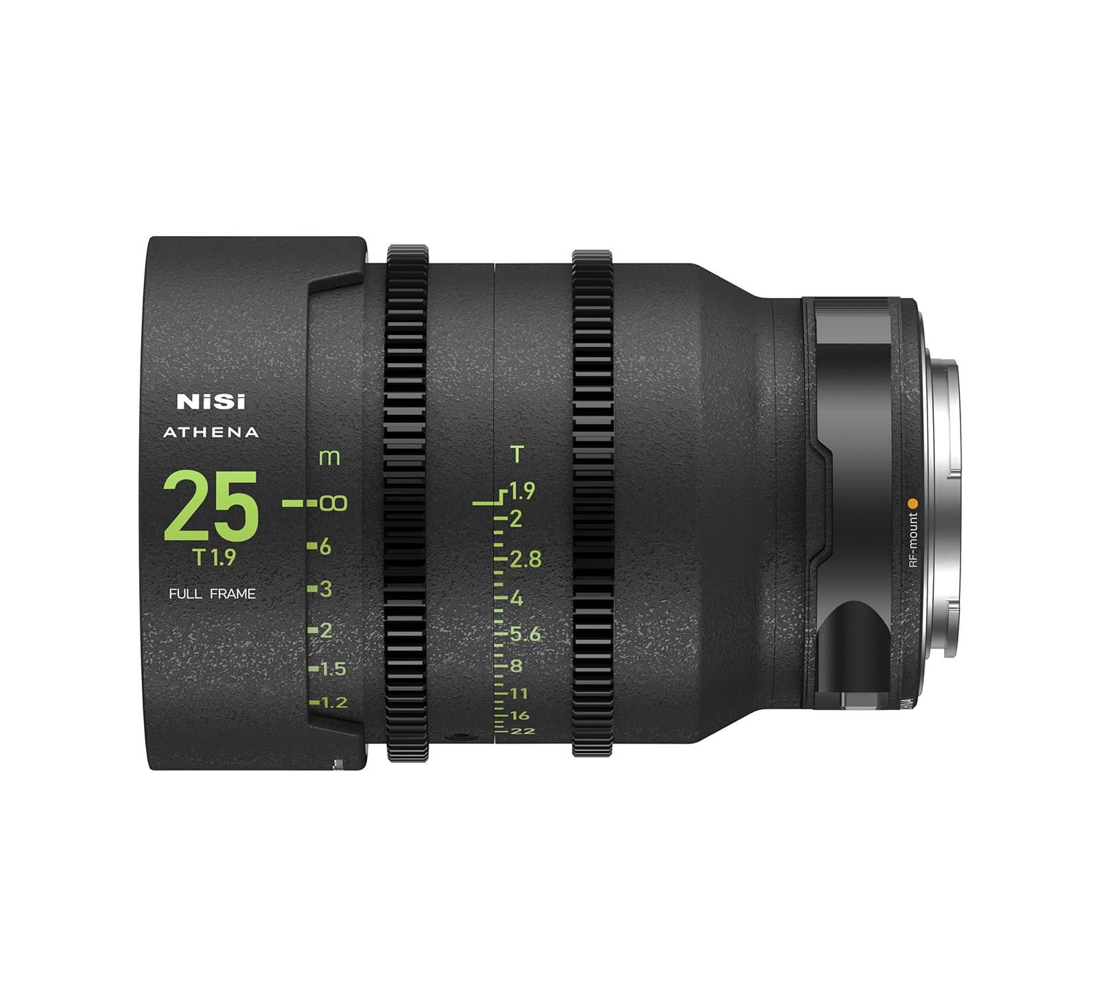 Кинообъектив NiSi Athena Prime 25mm T1.9 с держателем фильтра, Canon RF