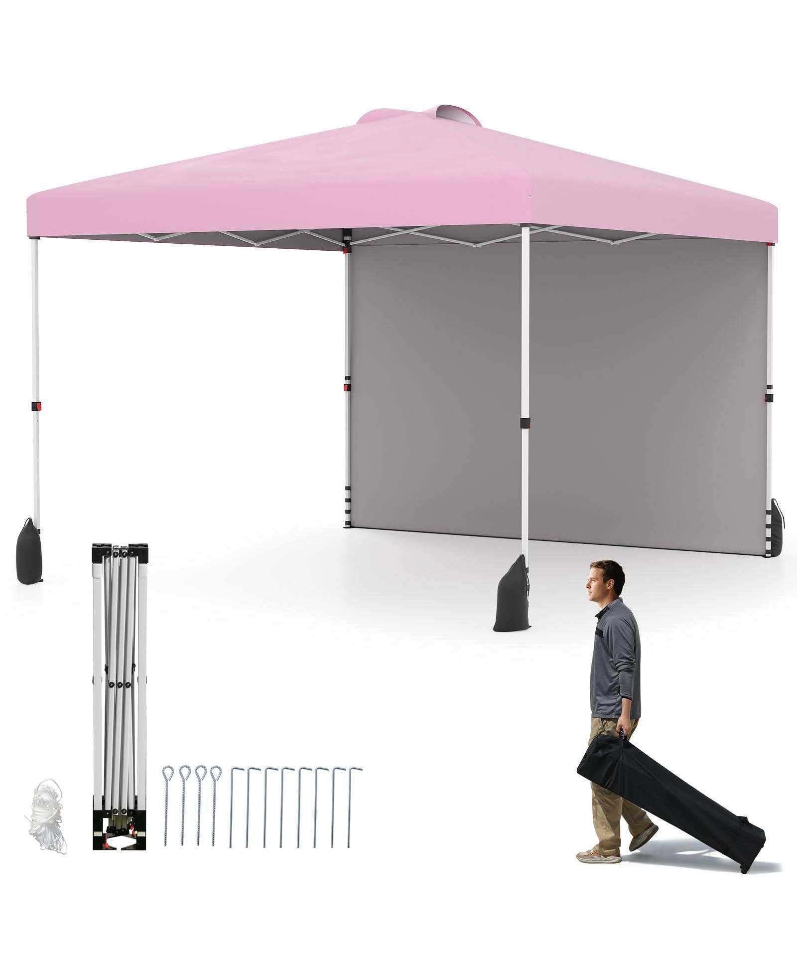 Раскладной тент Mecale 10 X 10 FT Pop up Canopy Tent with 1 Sidewall and Wheeled Bag