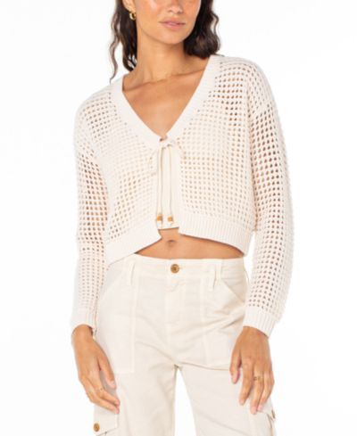 Roxy Women's Ivy Cotton Crochet Cropped Cardigan