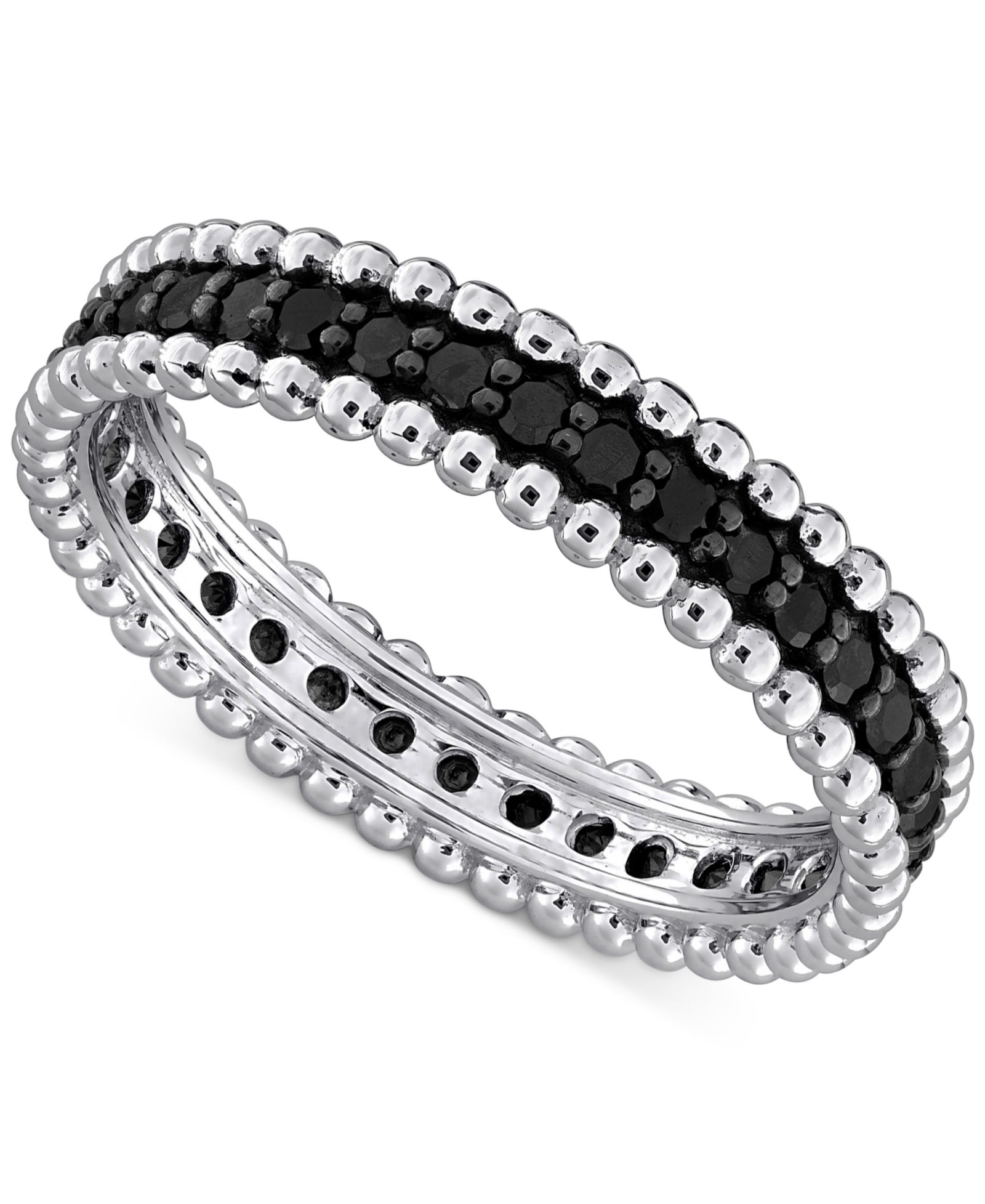Кольцо Black Diamond Eternity Band (1/2 ct. t.w.) 14k White or Yellow Gold