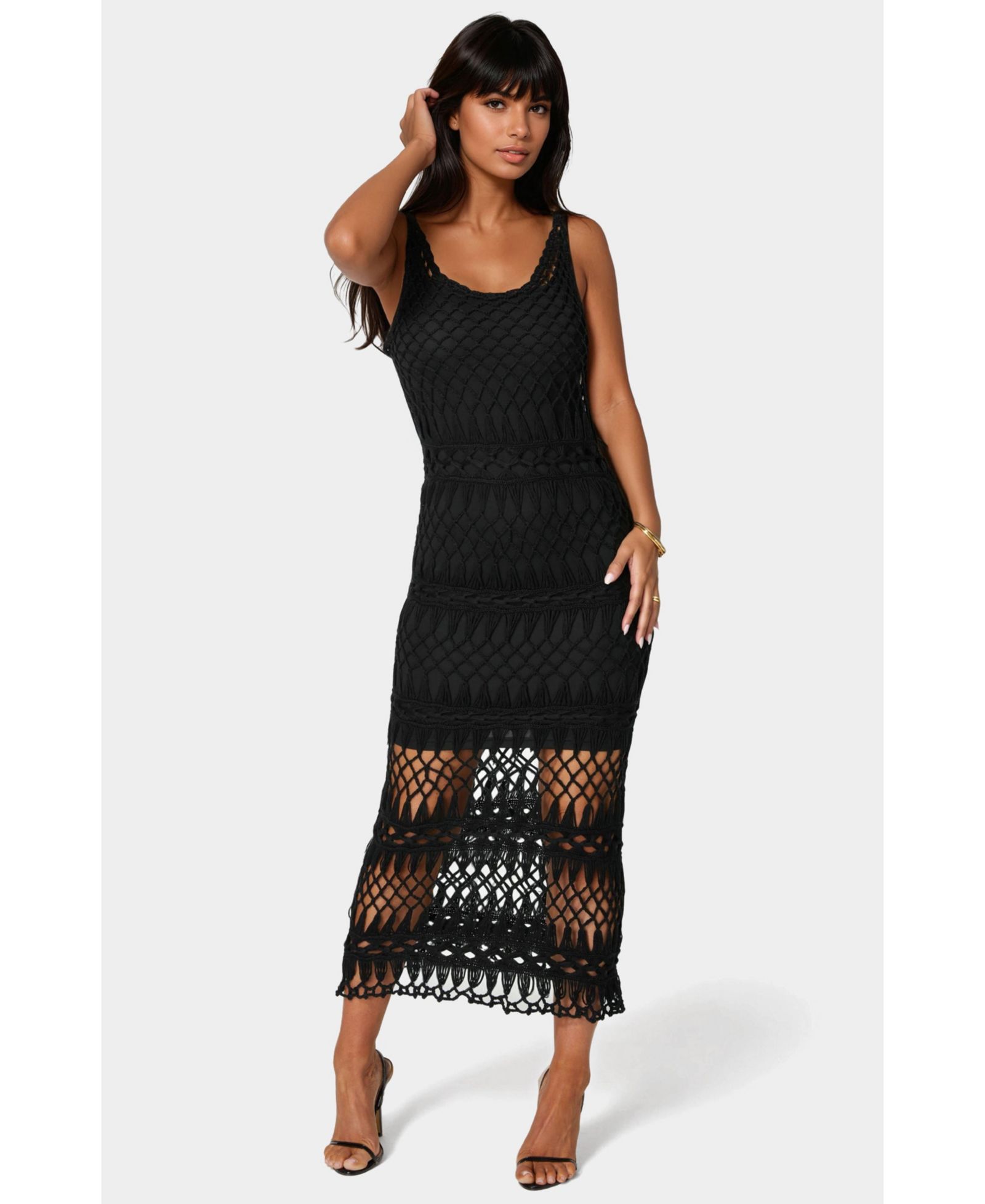 Женское платье-макси Bebe Geo Crochet Tank