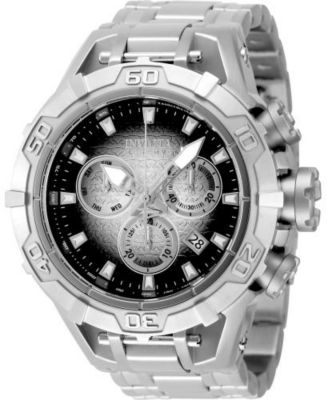Мужские кварцевые хронограф часы Invicta 47847 Reserve, черный серебристый циферблат