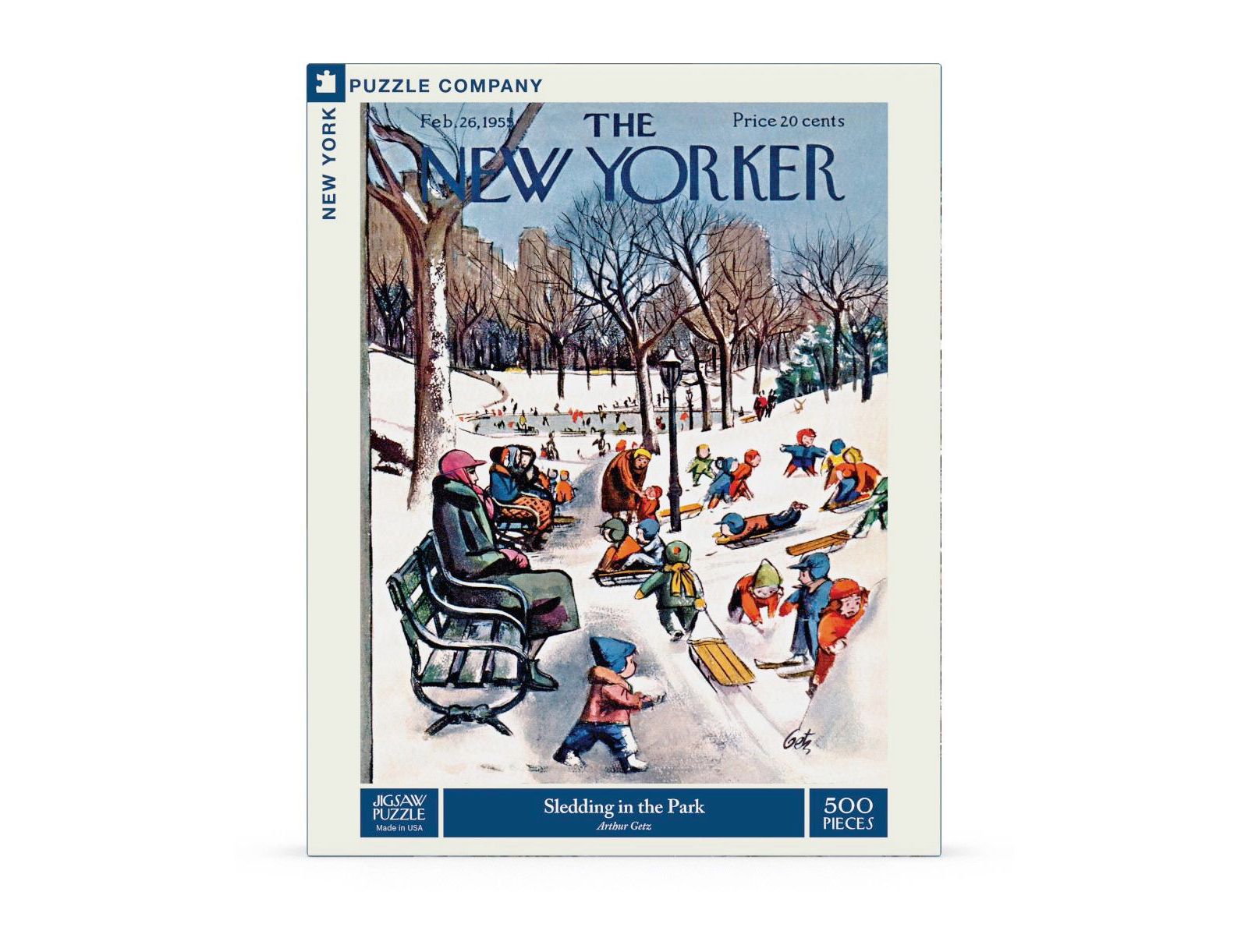 Пазл New York Puzzle Company Sledding in the Park 500 Piece