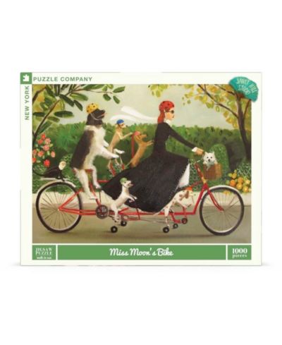 New York Puzzle Company Miss Moon's Bike 1000 Piece Puzzle