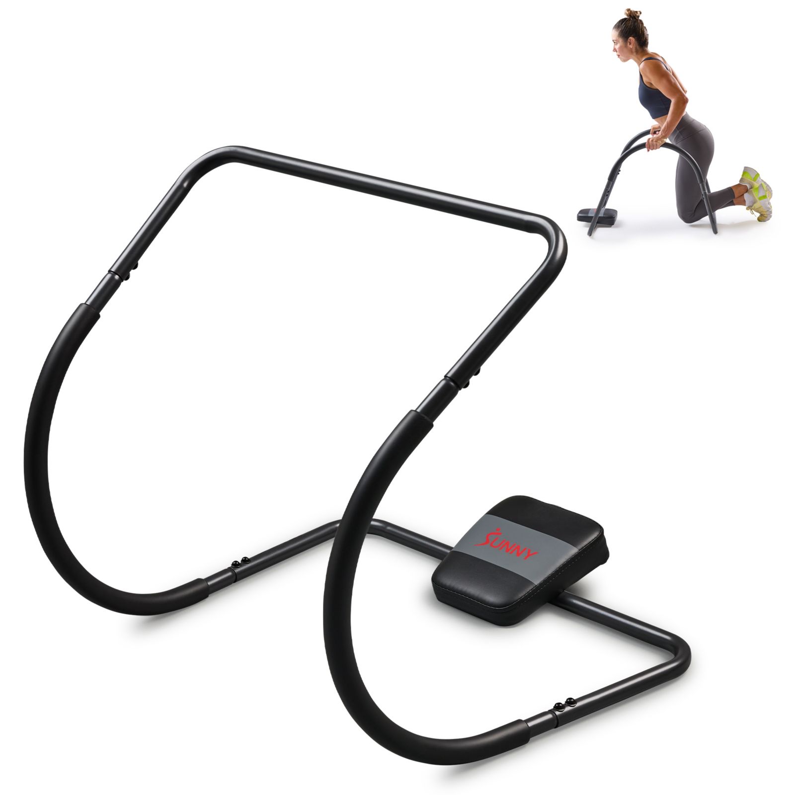 Sunny Health & Fitness Portable Ab Crunch Assisted Trainer, Assisted Core Exercise Machine for Home Gym, Abdominal Workout Equipment