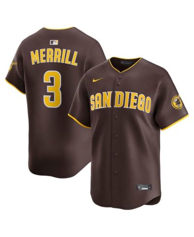 Мужская джерси Nike Jackson Merrill Brown San Diego Padres Road Limited