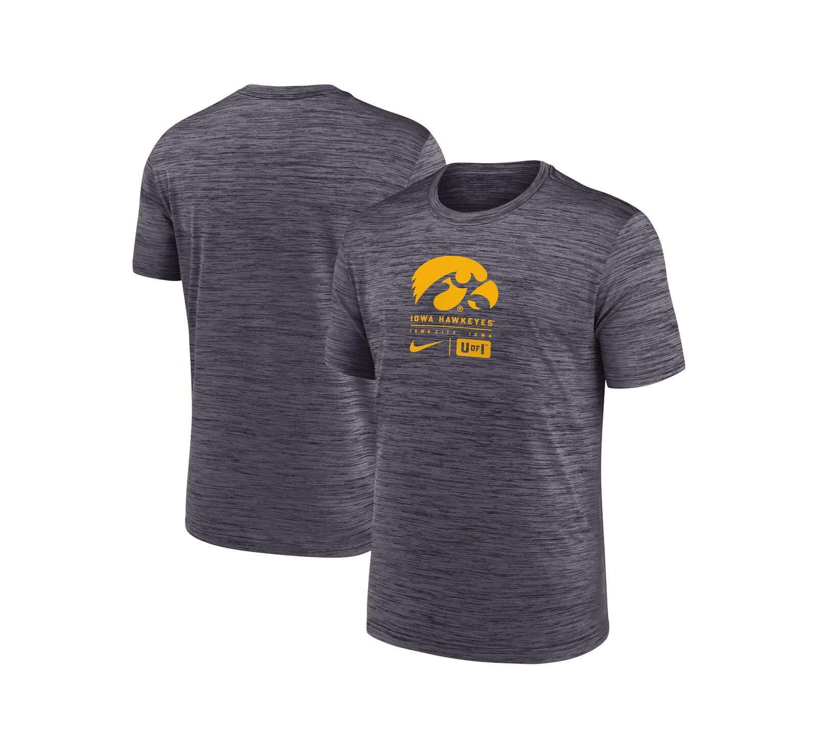 Мужская спортивная футболка Nike Black Iowa Hawkeyes Campus Center Block Velocity Performance