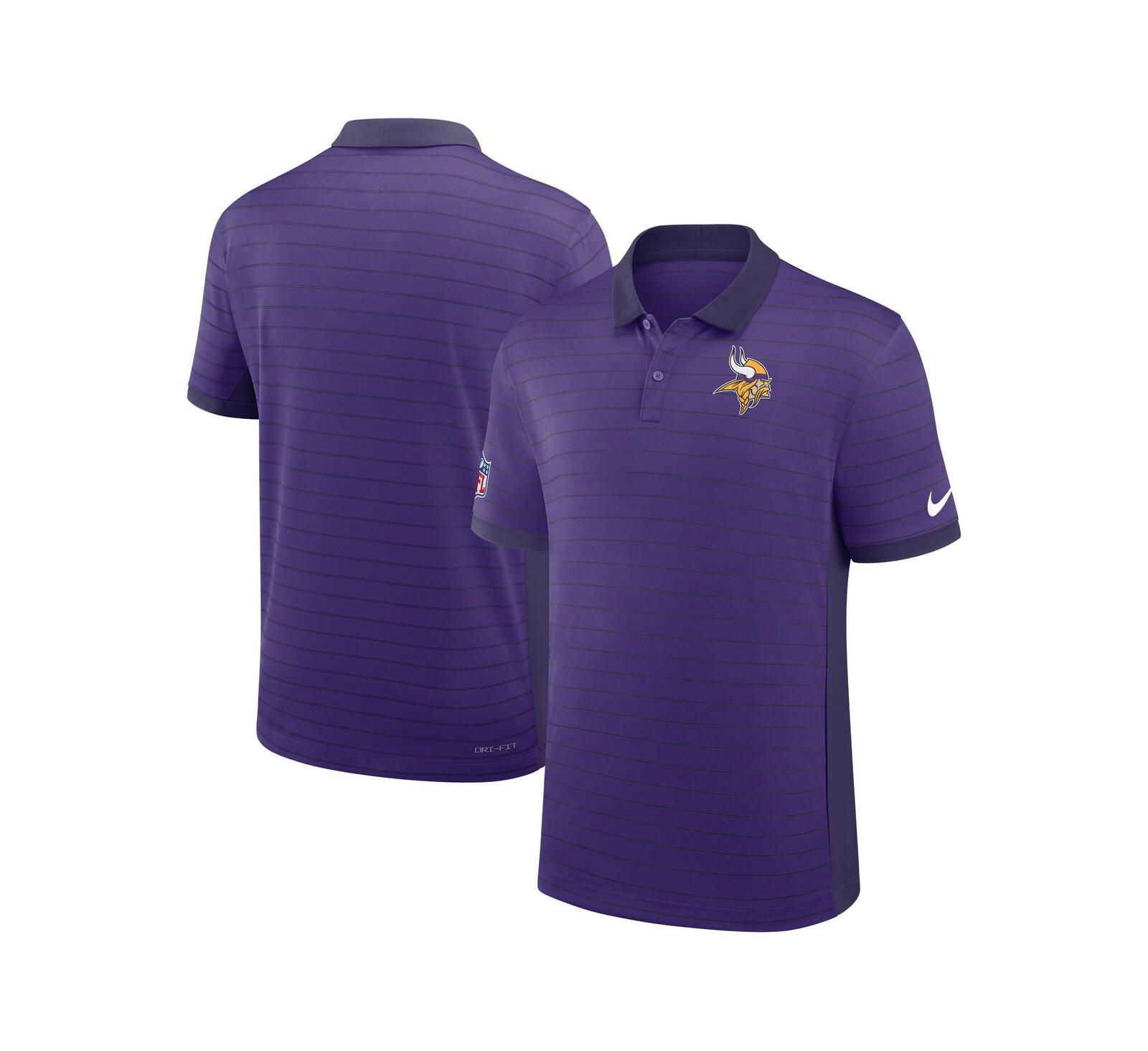 Nike Men's Purple Minnesota Vikings Sideline Victory Stripe Performance Polo Shirt