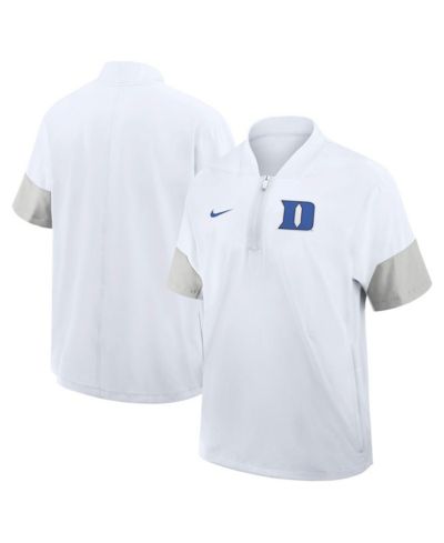 Nike Мужская куртка тренера Duke Blue Devils 2025 Sideline с коротким рукавом и молнией на четверть, белая