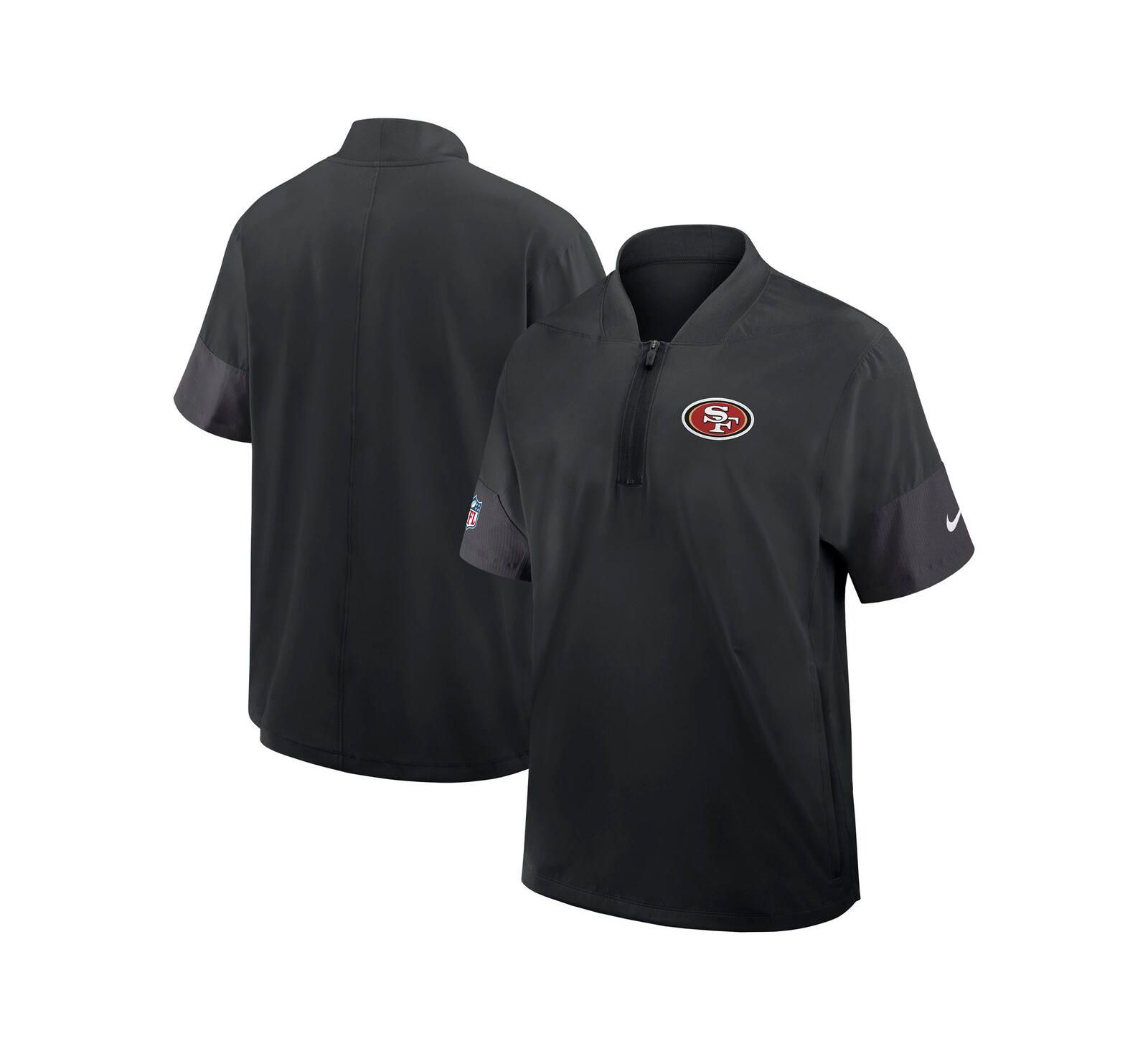 Мужская куртка Nike Black San Francisco 49ers Sideline Short Sleeve Quarter-Zip Performance Coach