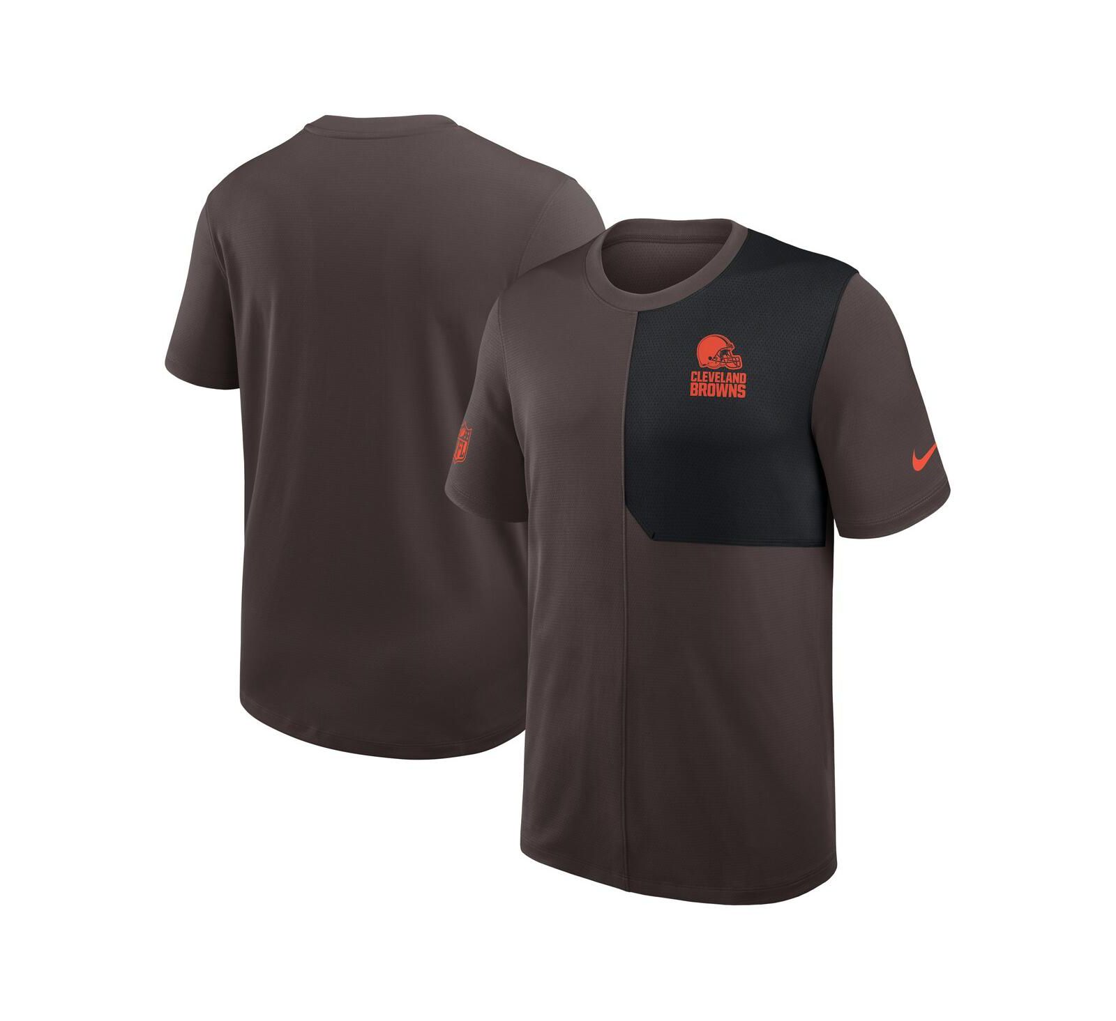 Nike Men's Brown Cleveland Browns Sideline UV Performance Coach T-Shirt