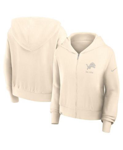Женское укороченное худи Nike Detroit Lions Glory, цвет Cream, на молнии