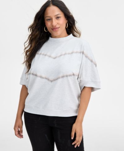 Женский топ Democracy Plus Size Elbow-Sleeve Mock-Neck
