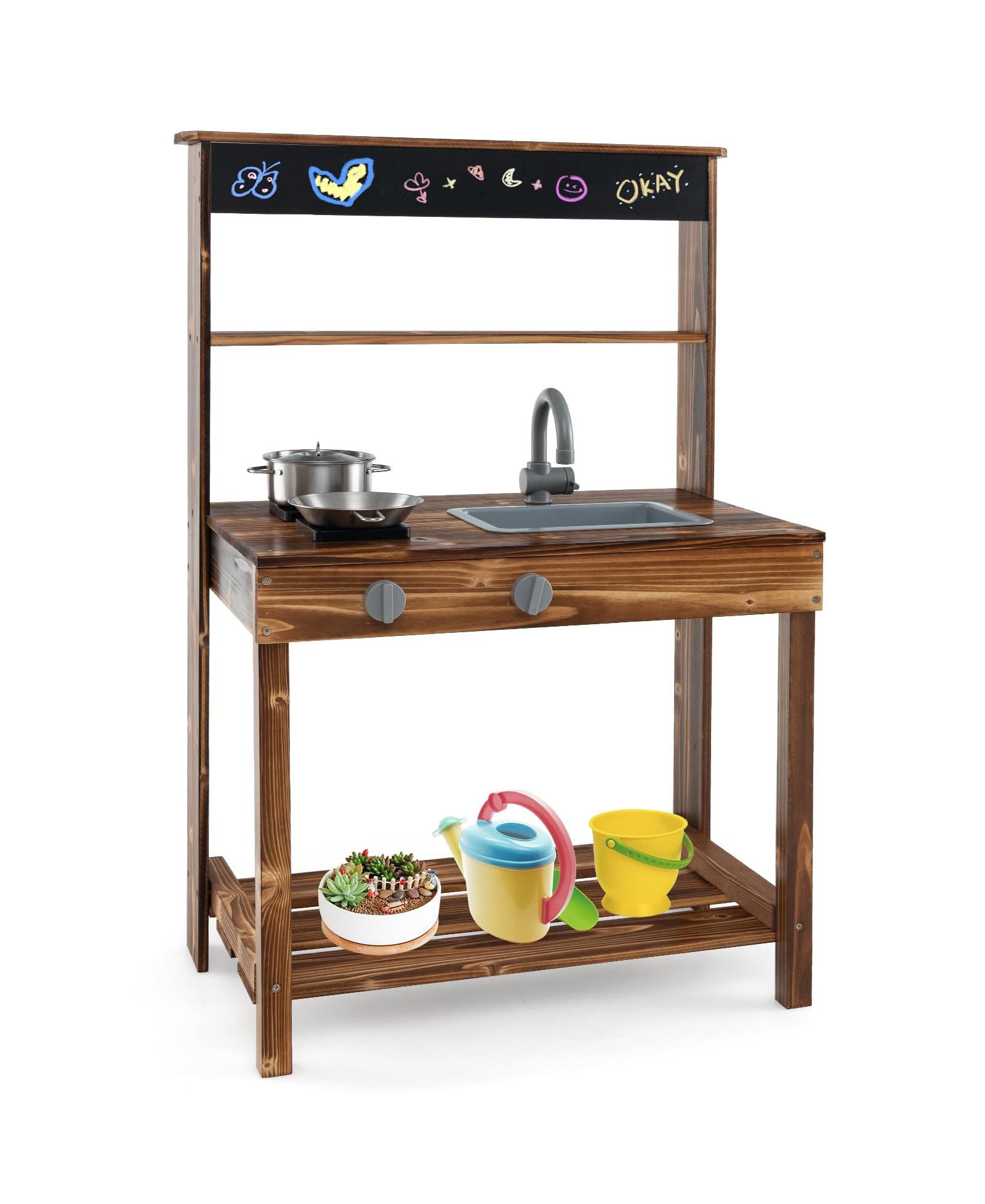 Деревянный игровой стол Mecale Mud Kitchen для игр с водой и посадкой растений