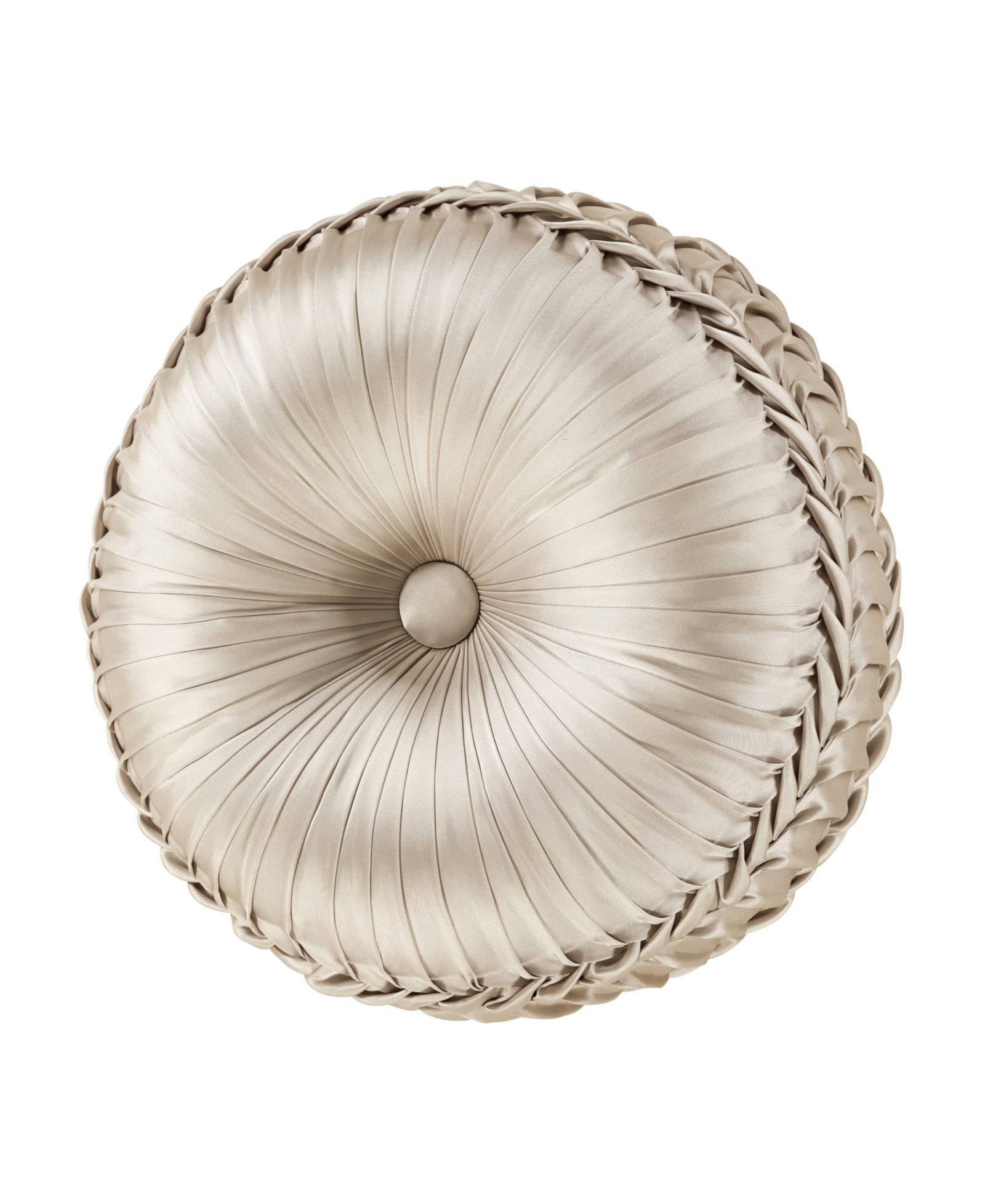 J Queen New York Pecora Tufted Round Decorative Pillow, 15" Round