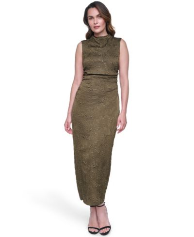 Женское облегающее платье Vince Camuto Novelty Knit с высоким воротником и драпировкой на талии