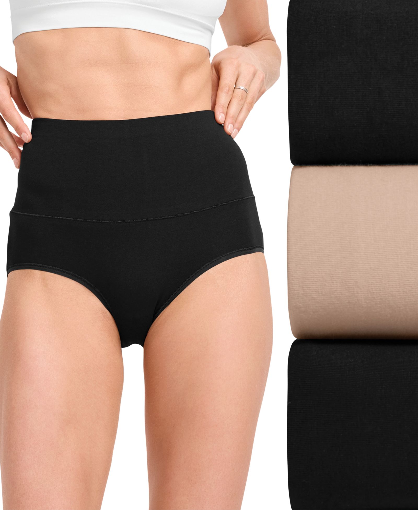 Jockey Women's 3-Pk. Skimmies® 360° Tummy Smoothing Cotton Brief Underwear 4854