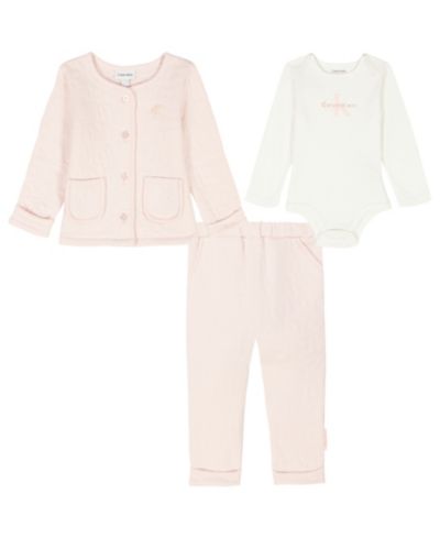 Детский комплект из боди с длинным рукавом, куртки и брюк Calvin Klein, 3 предмета