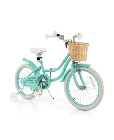 Boyel Living 18-Inch Adjustable Kids Bike with Training Wheels, Ages 4-8