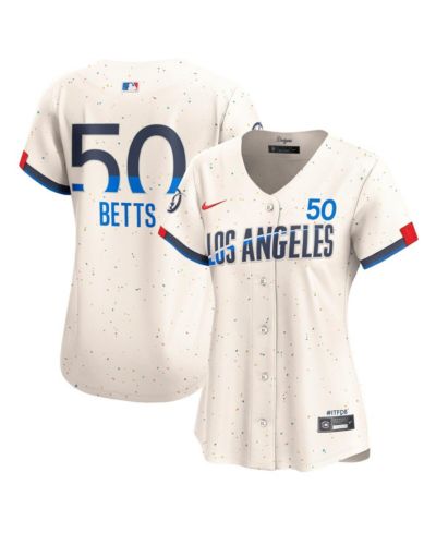 Женская джерси Nike Mookie Betts Cream Los Angeles Dodgers City Connect Limited