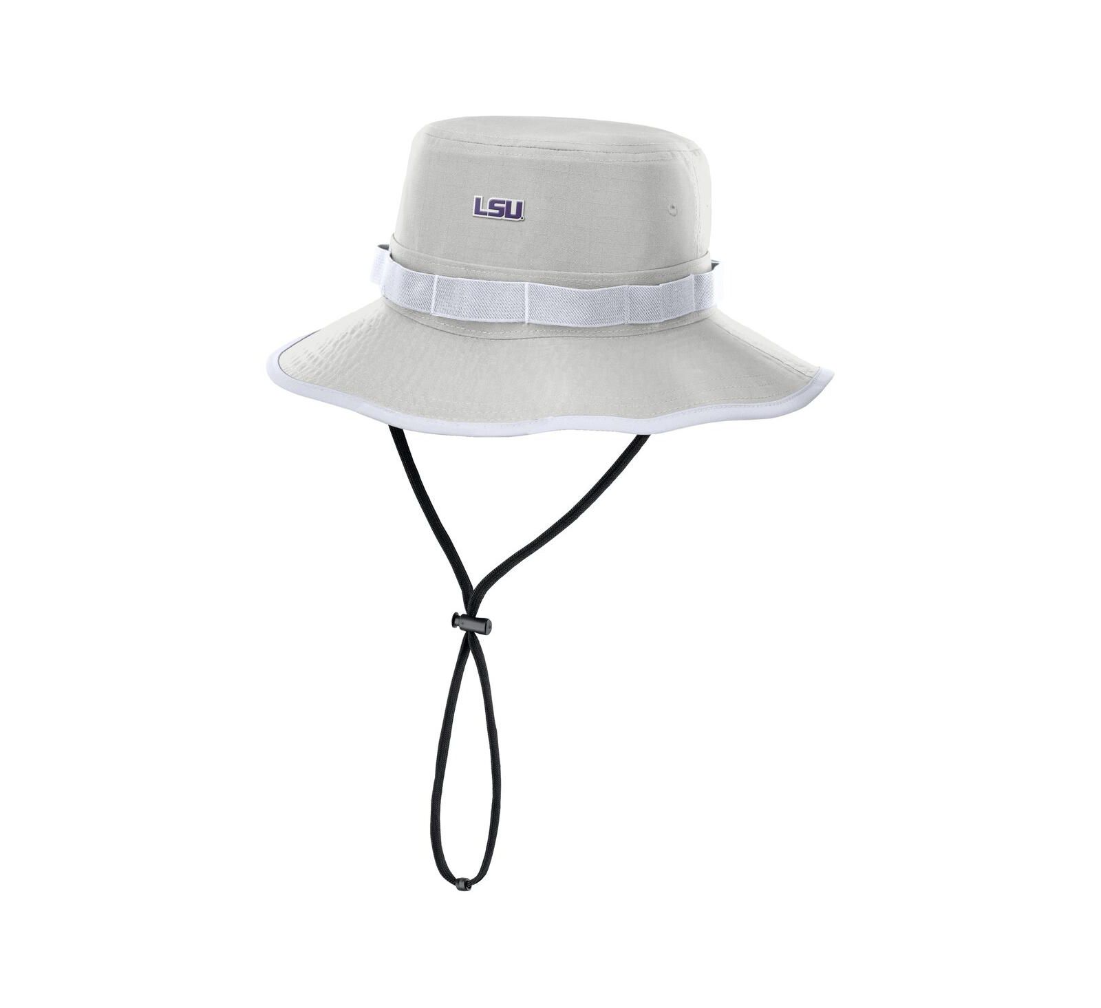 Панама Nike Men's Gray LSU Tigers 2025 Sideline Apex Boonie Performance Bucket Hat