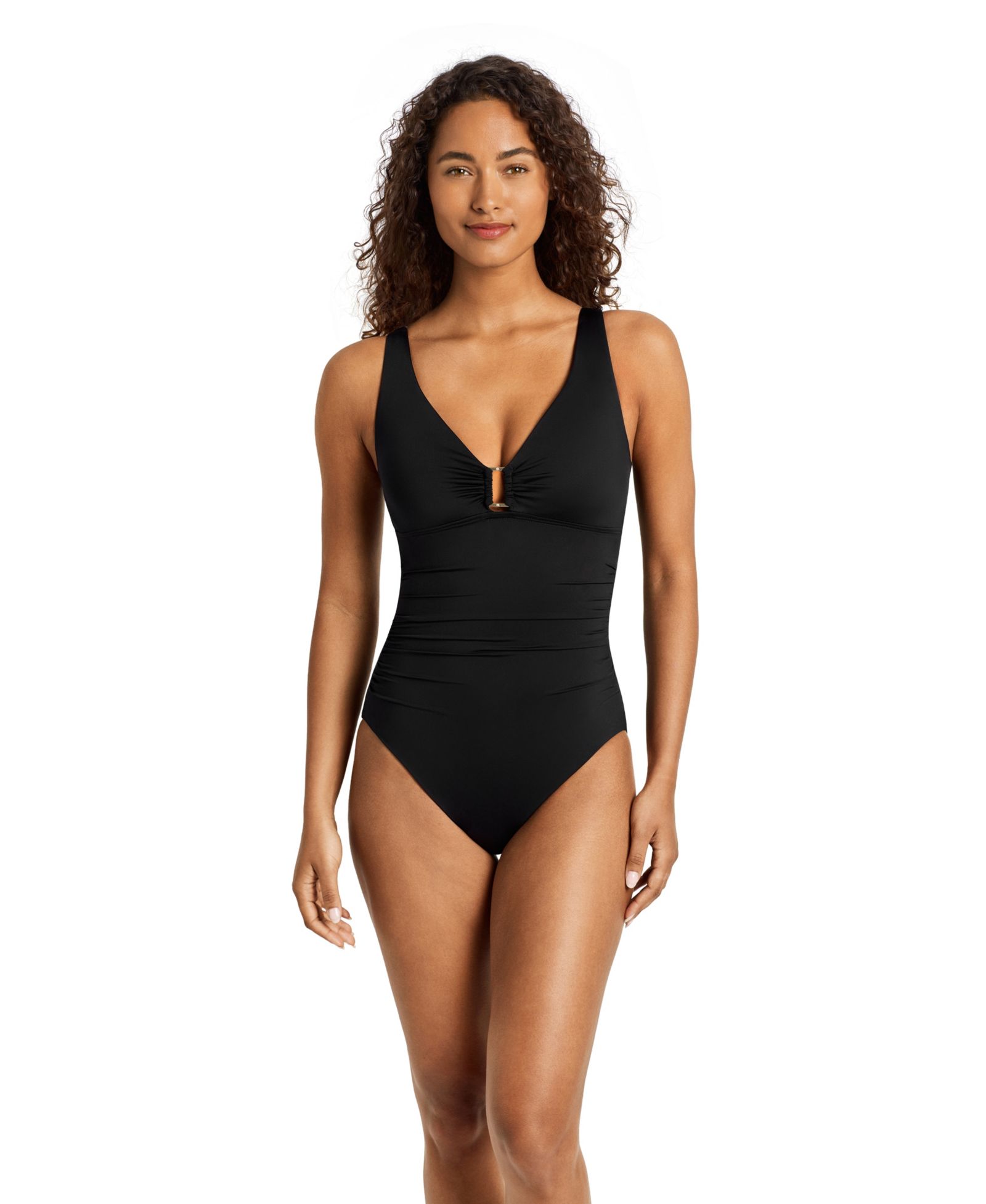 Lauren Ralph Lauren Ring Over-The-Shoulder Underwire One-Piece Swimsuit