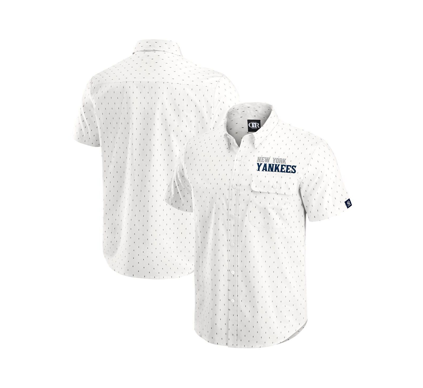 Darius Rucker Collection by Fanatics Men's Cream New York Yankees Printed Button-Down Shirt