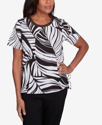 Женский топ Alfred Dunner Petite Twisted Leaves with Side Tie
