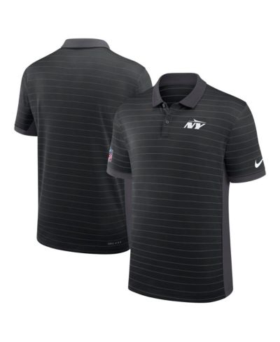 Мужская футболка Nike Black New York Jets Sideline Victory Stripe Performance Polo