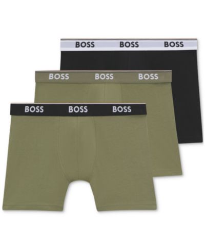 BOSS by Hugo Boss Men's Power 3-Pk. Tipped Logo Waistband Boxer Briefs