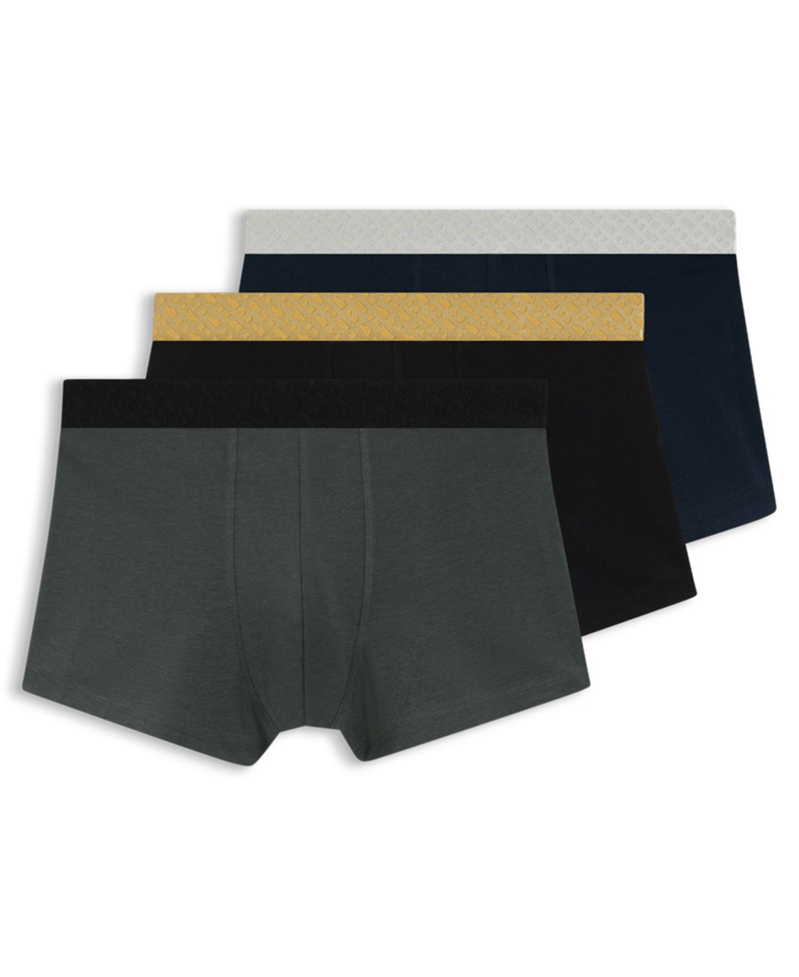 Men's 3-Pack Metallic Waistband Trunk