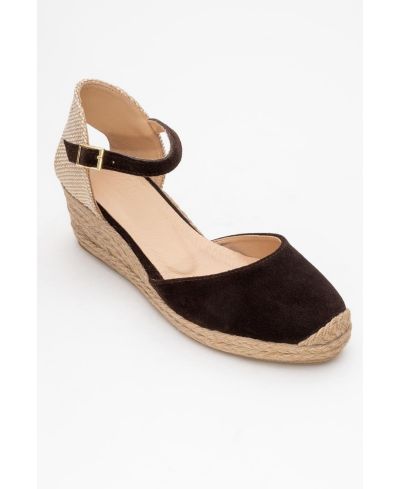 Cognac brown suede leather