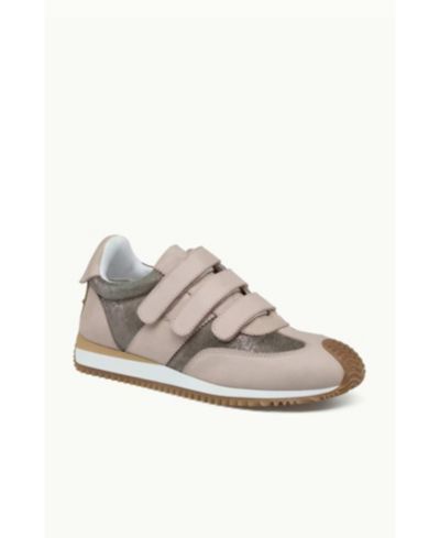 Nude/pewter leather