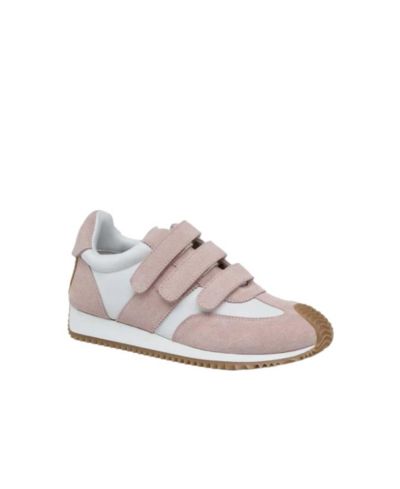 Pink/white leather