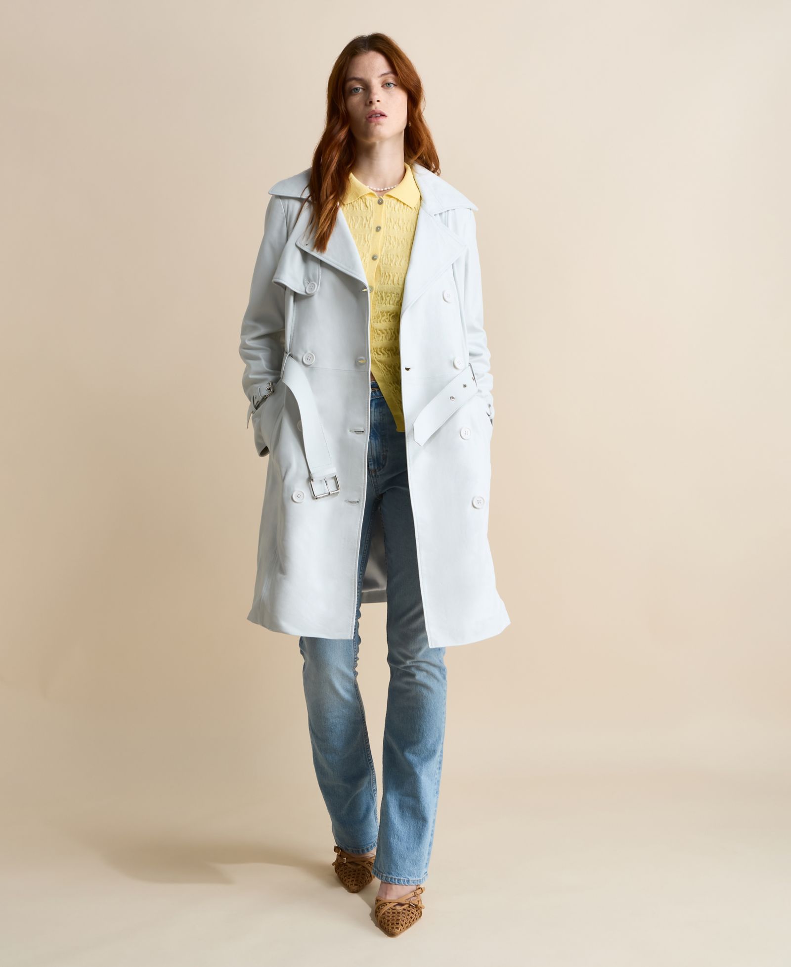 Furniq UK Women's Soho Leather Trench Coat