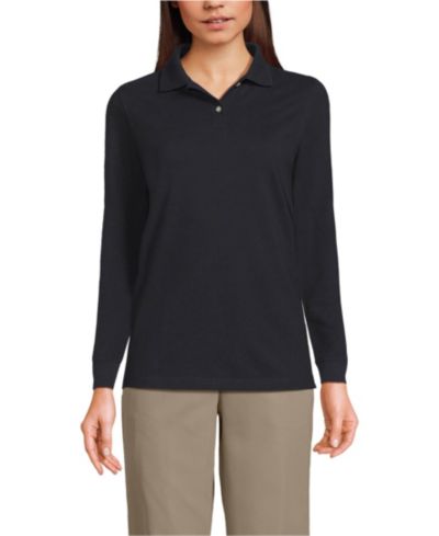 Lands' End Women's Long Sleeve Mesh Polo Shirt