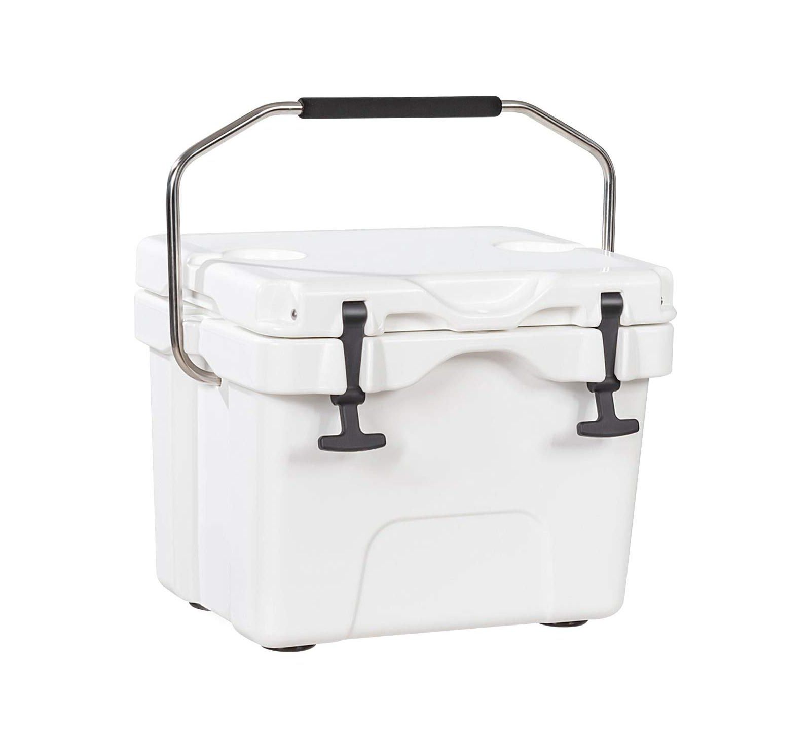 16 Quart 24-Can Capacity Portable Insulated Ice Cooler with 2 Cup Holders