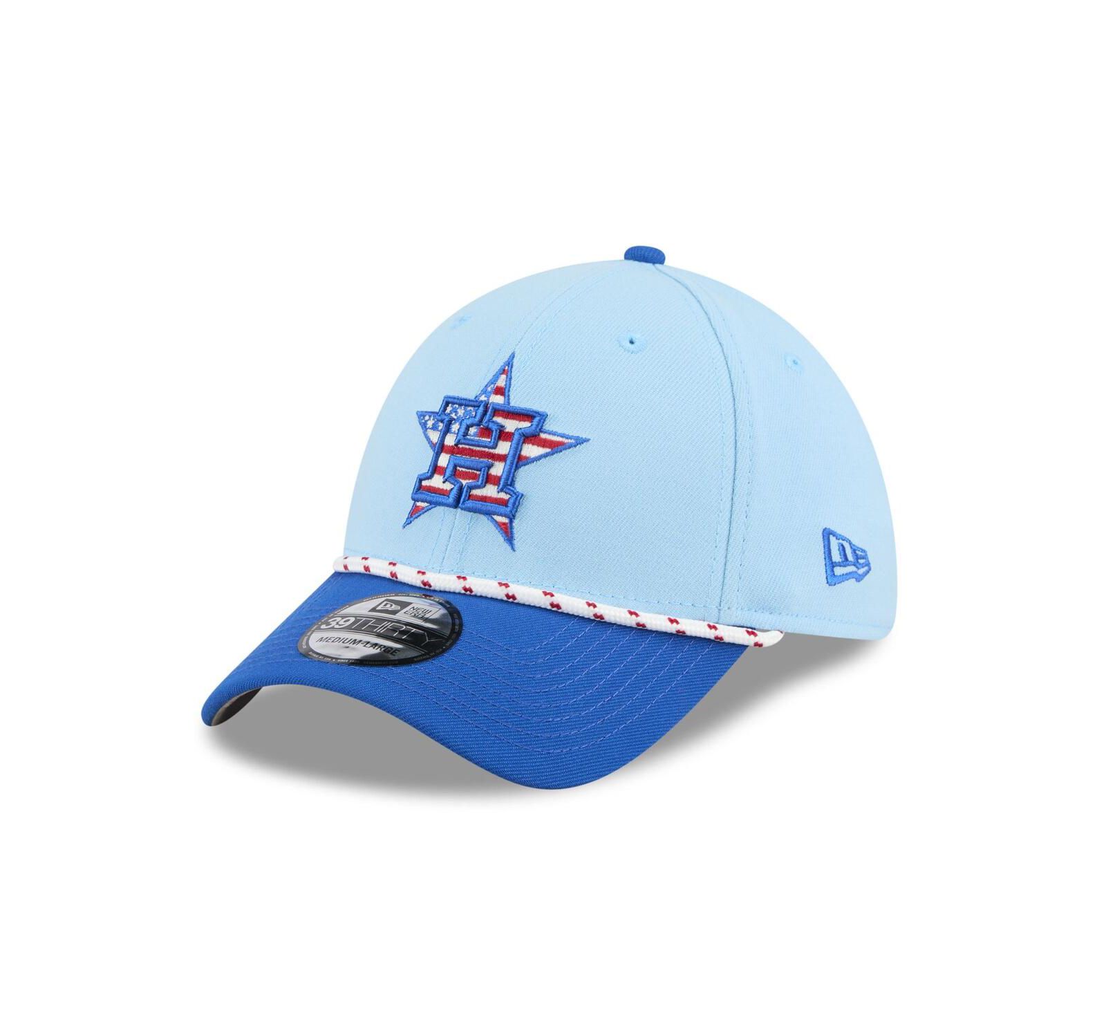 New Era Men's Light Blue/Blue Houston Astros 2025 Fourth of July 39THIRTY Flex Hat